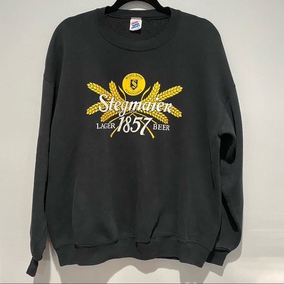 Vintage Stegmaier Lager Beer Wilkes Barre Pennsylvania Black Sweatshirt XL